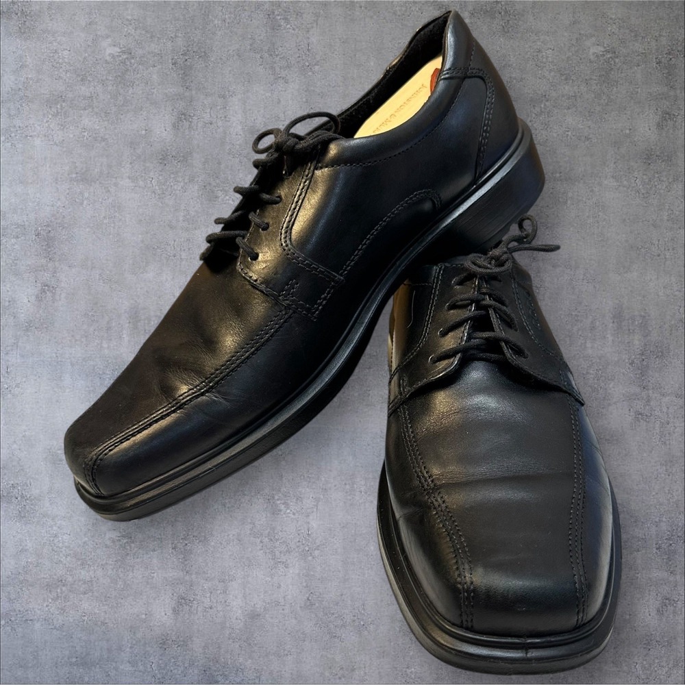 ECCO Men's Black Leather Oxford Lace Up Shoe Stable Balance Sz EU 44 10.5-11 US
